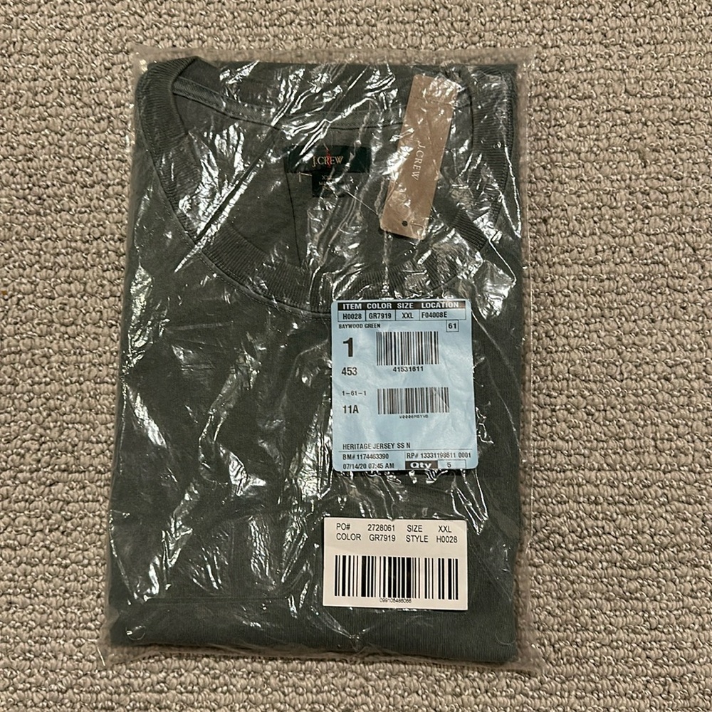 JCrew Basic Tee Green XXL